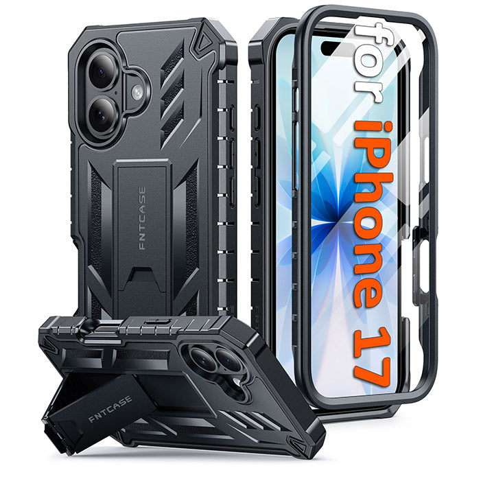 FNTCASE For iPhone 17 Phone Case: Military Grade Shockproof with Built ...