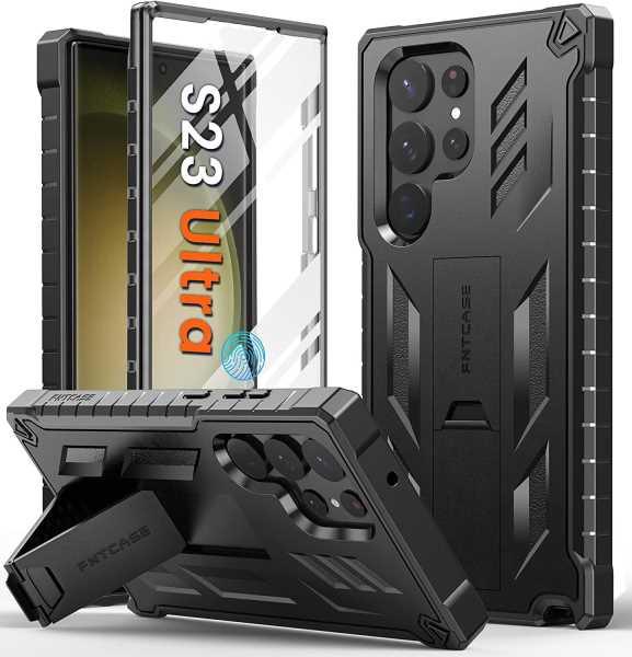 Galaxy S23 Ultra Military Matte Textured Rugged Shockproof Cover with Built-in Screen Protector and Kickstand – FNTCASE OFFICIAL Galaxy S23 Ultra Military Matte Textured Rugged Shockproof Cover with Built-in Screen Protector and Kickstand – FNTCASE OFFICIAL