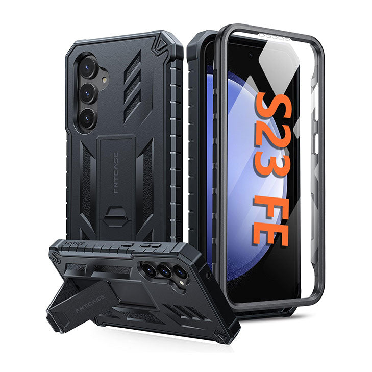 Samsung Galaxy S23 FE Case Rugged Shockproof TPU Protection Bumper Matte Textured Cell Phone Cover with Built-in Screen Protector FNTCASE OFFICIAL Samsung Galaxy S23 FE Case Rugged Shockproof TPU Protection Bumper Matte Textured Cell Phone Cover with Built-in Screen Protector FNTCASE OFFICIAL
