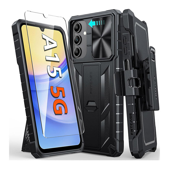 Galaxy A15 5G 6.5 inches Case: Rugged Protective Phone Case with Belt Clip Holster, Sliding Camera Lens Cover, and Kickstand – FNTCASE OFFICIAL Galaxy A15 5G 6.5 inches Case: Rugged Protective Phone Case with Belt Clip Holster, Sliding Camera Lens Cover, and Kickstand – FNTCASE OFFICIAL