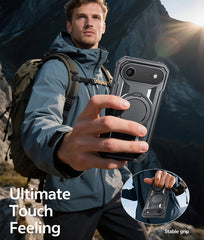 FNTCASE for iPhone 17 Air Case with Ring Holder Magnetic Kickstand Military Grade Shockproof Protective Rugged Cell Phone Cover