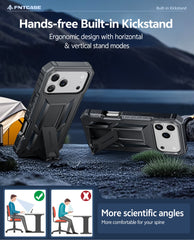 iPhone 18 Pro 6.3 inch Phone Case: Military Grade Shockproof with Built-in Screen Protector and Kickstand