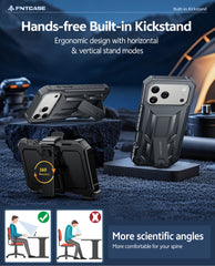 iPhone 18 Pro Max Case: Military Grade Rugged Cell Phone Cover with Kickstand and Belt Clip Holster