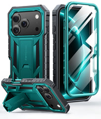 FNTCASE Handyhülle für iPhone 17 Pro Max 6,9 Zoll: Stoßfest in Militärqualität mit integriertem Displayschutz und Ständer