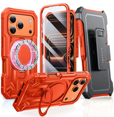 FNTCASE for iPhone 17 Pro Max Case with Ring Holder Magnetic Kickstand Military Grade Shockproof Protective Rugged Cell Phone Cover with Belt Clip Holster