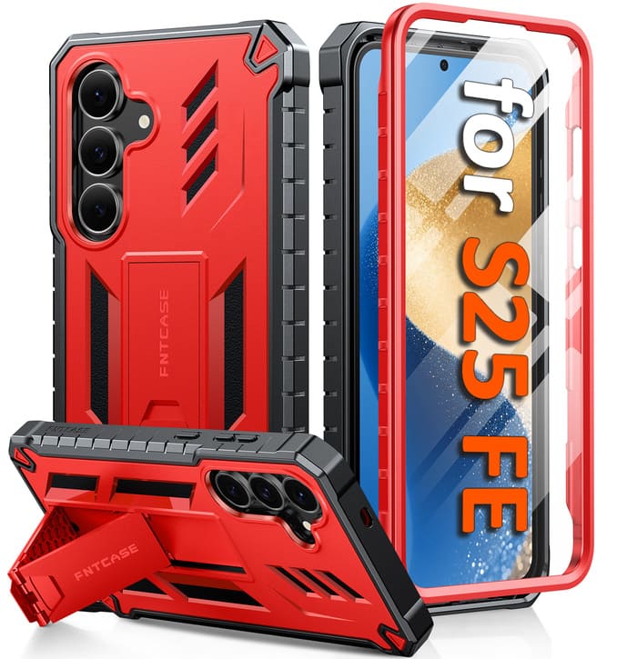 Samsung Galaxy S25 FE Phone Case: Military Grade Shockproof with Built-in Screen Protector and Kickstand FNTCASE OFFICIAL Samsung Galaxy S25 FE Phone Case: Military Grade Shockproof with Built-in Screen Protector and Kickstand FNTCASE OFFICIAL
