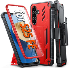 FNTCASE for Samsung Galaxy S25 FE Case: Military Grade Rugged Cell Phone Cover with Kickstand and Belt Clip Holster