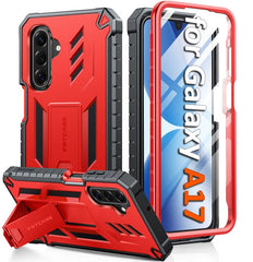 FNTCASE For Samsung Galaxy A17 Phone Case: Military Grade Shockproof with Built-in Screen Protector and Kickstand