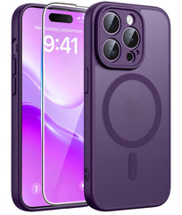 FNTCASE for iPhone 14 Pro Case: Strong Magnetic Translucent Matte Slim Shockproof Protective Drop Full Protection Phone Cover