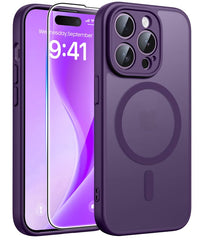 FNTCASE for iPhone 14 Pro Max Case: Strong Magnetic Translucent Matte Slim Shockproof Protective Drop Full Protection Phone Cover