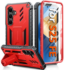 FNTCASE For Samsung Galaxy S25 FE Phone Case: Military Grade Shockproof with Built-in Screen Protector and Kickstand