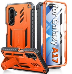 FNTCASE For Samsung Galaxy A17 Phone Case: Military Grade Shockproof with Built-in Screen Protector and Kickstand