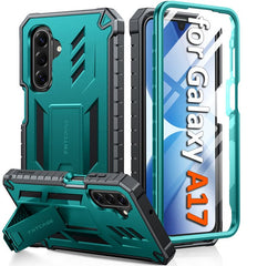 FNTCASE For Samsung Galaxy A17 Phone Case: Military Grade Shockproof with Built-in Screen Protector and Kickstand