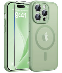 FNTCASE iPhone 14 Pro Maxケース: 強力なマグネット式半透明マットスリム耐衝撃保護落下完全保護電話カバー