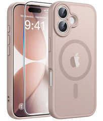 FNTCASE iPhone 17用ケース: 強力なマグネット式半透明マットスリム耐衝撃保護落下完全保護電話カバー