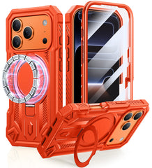 FNTCASE for iPhone 17 Pro Case with Ring Holder Magnetic Kickstand Military Grade Shockproof Protective Rugged Cell Phone Cover