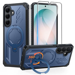 Samsung S26 Plus Magnetic Rugged Case Featuring Ring Kickstand Military Grade Protection