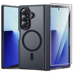 Samsung Galaxy Z Fold 7 Case: Hinge Protection Translucent Matte Magsafe Military Grade Shockproof Protective
