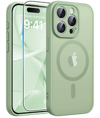 FNTCASE für iPhone 15 Pro Max Hülle: Starke magnetische, durchscheinende, matte, schlanke, stoßfeste Schutzhülle mit vollständigem Schutz 