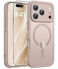 FNTCASE iPhone 17 Pro Maxケース: 強力なマグネット式半透明マットスリム耐衝撃保護落下完全保護電話カバー