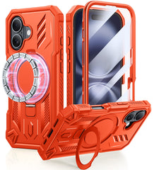 FNTCASE for iPhone 16 Case with Ring Holder Magnetic Kickstand Military Grade Shockproof Protective Rugged Cell Phone Cover