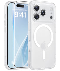 FNTCASE iPhone 17 Pro Maxケース: 強力なマグネット式半透明マットスリム耐衝撃保護落下完全保護電話カバー