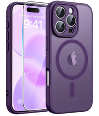 FNTCASE for iPhone 16 Pro Max Case: Strong Magnetic Translucent Matte Slim Shockproof Protective Drop Full Protection Phone Cover