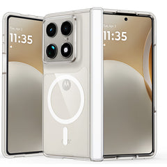 Motorola Razr Fold Magnetic Case: Clear Military Grade Drop Protection Anti Yellowing Cell Phone Cover