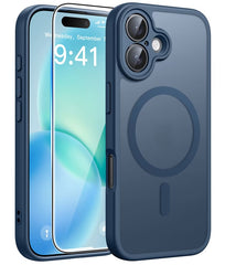 FNTCASE for iPhone 16 Case: Strong Magnetic Translucent Matte Slim Shockproof Protective Drop Full Protection Phone Cover