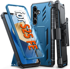 FNTCASE for Samsung Galaxy S25 FE Case: Military Grade Rugged Cell Phone Cover with Kickstand and Belt Clip Holster