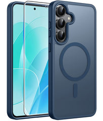 FNTCASE for Samsung Galaxy S25 FE Case: Strong Magnetic Translucent Matte Slim Shockproof Protective Drop Protection Phone Cover