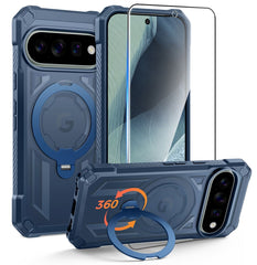 Google Pixel 11/ 11 Pro Magnetic Rugged Translucent Case Featuring Ring Kickstand Military Grade Protection
