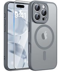 FNTCASE für iPhone 16 Pro Hülle: Starke magnetische, durchscheinende, matte, schlanke, stoßfeste Schutzhülle mit vollständigem Schutz 