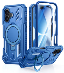 FNTCASE for iPhone 17 Case with Ring Holder Magnetic Kickstand Military Grade Shockproof Protective Rugged Cell Phone Cover