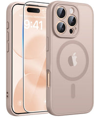 FNTCASE for iPhone 16 Pro Max Case: Strong Magnetic Translucent Matte Slim Shockproof Protective Drop Full Protection Phone Cover