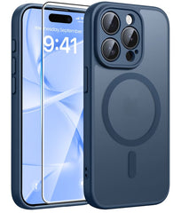 FNTCASE for iPhone 15 Pro Max Case: Strong Magnetic Translucent Matte Slim Shockproof Protective Drop Full Protection Phone Cover