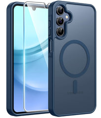 Samsung Galaxy A15 Phone Case: Magnetic Translucent Matte Shockproof Slim Phone Cover - Military Grade Drop Proof Hard Back Anti-Fingerprint Protective Case
