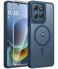 FNTCASE for Moto G 5G 2026 Phone Case: Magnetic Translucent Matte Shockproof Slim Phone Cover - Military Grade Drop Proof Hard Back Anti-Fingerprint Protective Case