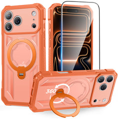 iPhone 18 Pro Max Magnetic Rugged Case Featuring Ring Kickstand Military Grade Protection