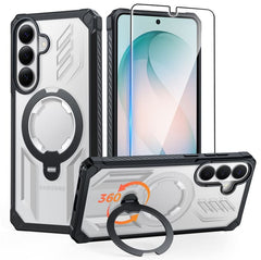 Samsung S26 Plus Magnetic Rugged Case Featuring Ring Kickstand Military Grade Protection
