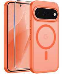Google Pixel 11/ 11 Pro Case, FNTCASE Translucent Matte Magnetic Shockproof Cover, Military Drop-Tested Anti-Fingerprint Hard Back