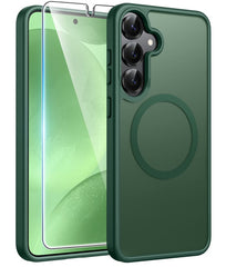 Samsung Galaxy S25/ S24 6,2 Zoll Handyhülle: Magnetische, durchscheinende, matte, stoßfeste, schlanke Handyhülle – Militärstandard-zertifizierte, sturzsichere Hardcase-Rückseite mit Anti-Fingerabdruck-Schutz