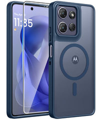 FNTCASE for Moto G Power 5G 2026/ 2025 6.8 Inch Phone Case: Magnetic Translucent Matte Shockproof Slim Phone Cover - Military Grade Drop Proof Hard Back Anti-Fingerprint Protective Case