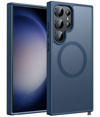 Samsung Galaxy S23 Ultra Phone Case: Magnetic Translucent Matte Shockproof Slim Phone Cover - Military Grade Drop Proof Hard Back Anti-Fingerprint Protective Case