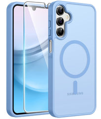 Samsung Galaxy A15 Phone Case: Magnetic Translucent Matte Shockproof Slim Phone Cover - Military Grade Drop Proof Hard Back Anti-Fingerprint Protective Case