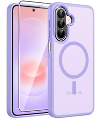 Samsung Galaxy A27 Phone Case: Magnetic Translucent Matte Shockproof Slim Phone Cover - Military Grade Drop Proof Hard Back Anti-Fingerprint Protective Case
