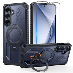 Samsung S26 Plus Magnetic Rugged Case Featuring Ring Kickstand Military Grade Protection