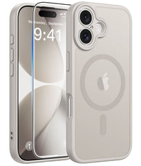 FNTCASE iPhone 17用ケース: 強力なマグネット式半透明マットスリム耐衝撃保護落下完全保護電話カバー