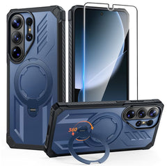 Samsung S26 Ultra Magnetic Rugged Case Featuring Ring Kickstand Military Grade Protection