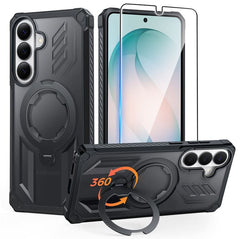 Samsung S26 Plus Magnetic Rugged Case Featuring Ring Kickstand Military Grade Protection